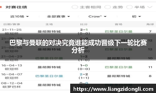 巴黎与曼联的对决究竟谁能成功晋级下一轮比赛分析
